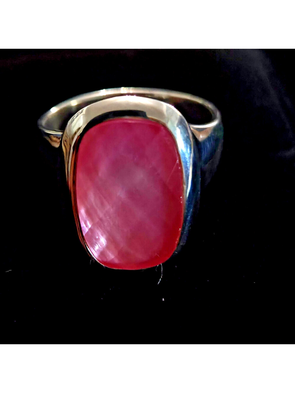 Joseph Esposito Pink MOP Quartz Doublet Sterling Silver Ring Size 8 NOS QVC